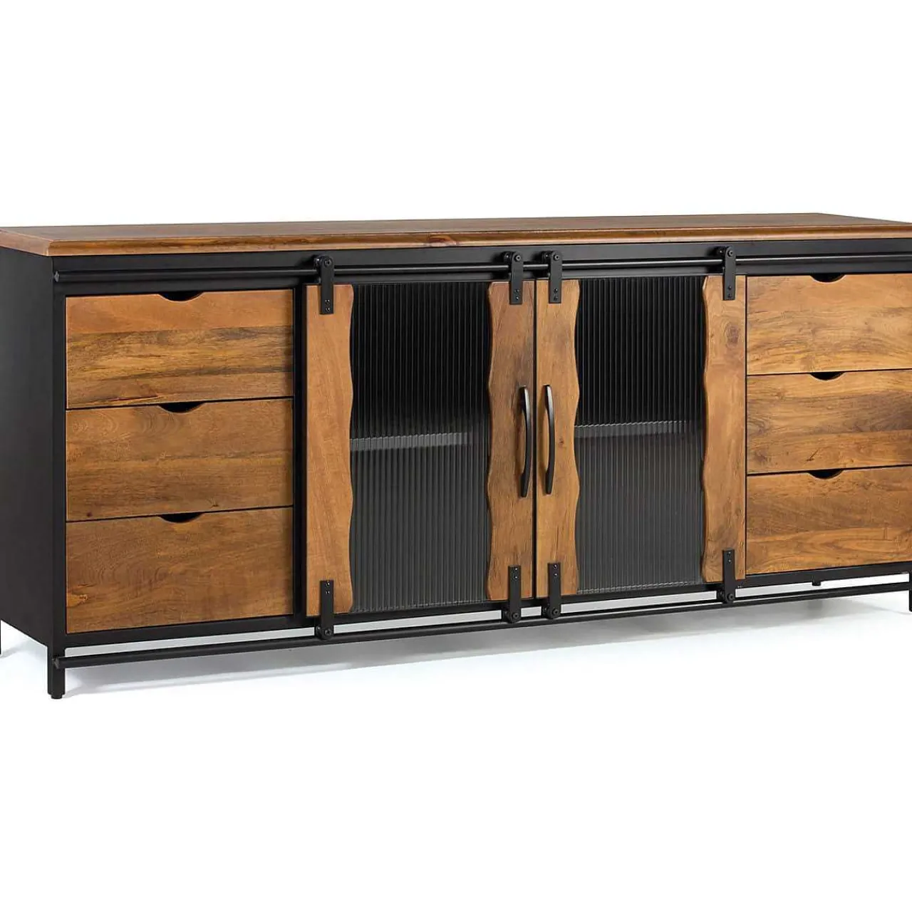 mutoni inspiration Sideboard Cura Mangoholz Schwarz 190X80> Sideboards