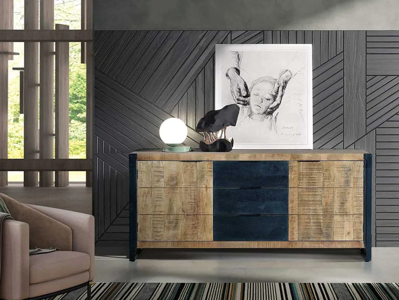 mutoni inspiration Sideboard Mangoholz Natur 180X80> Sideboards