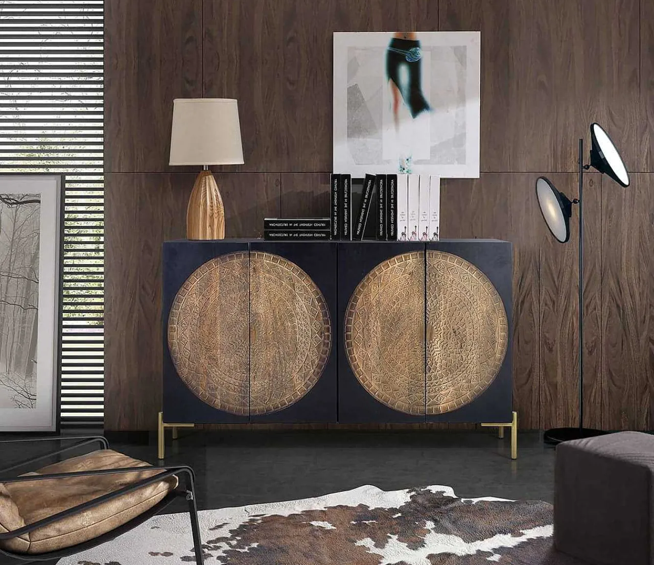 mutoni inspiration Sideboard Rondo Mangoholz Dunkelbraun 145X90> Sideboards
