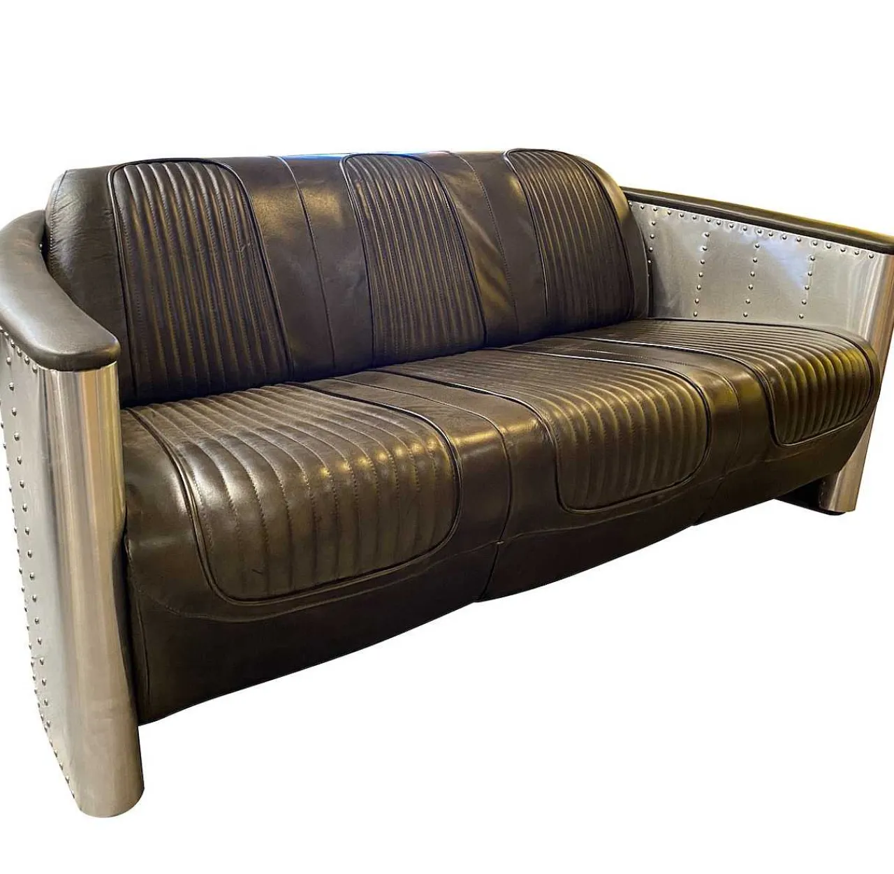 mutoni wood Sofa Bolton E 3-Sitzer Vintage Dark Brown> Sofas