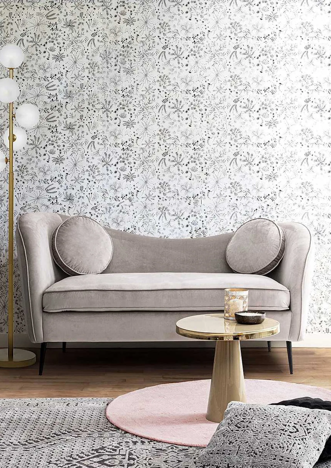 mutoni lifestyle Sofa Candis Hellgrau 2 Platzer 163X80> Stoffsofas