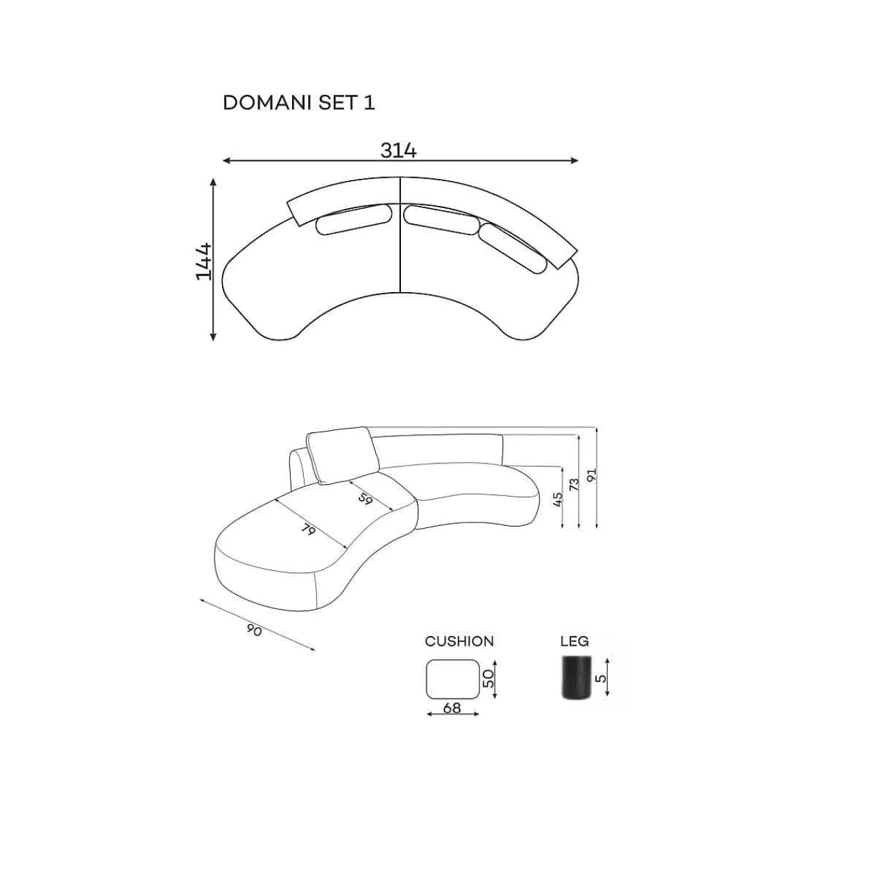 befame Sofa Domani Ascot 01 B 314> Sofas