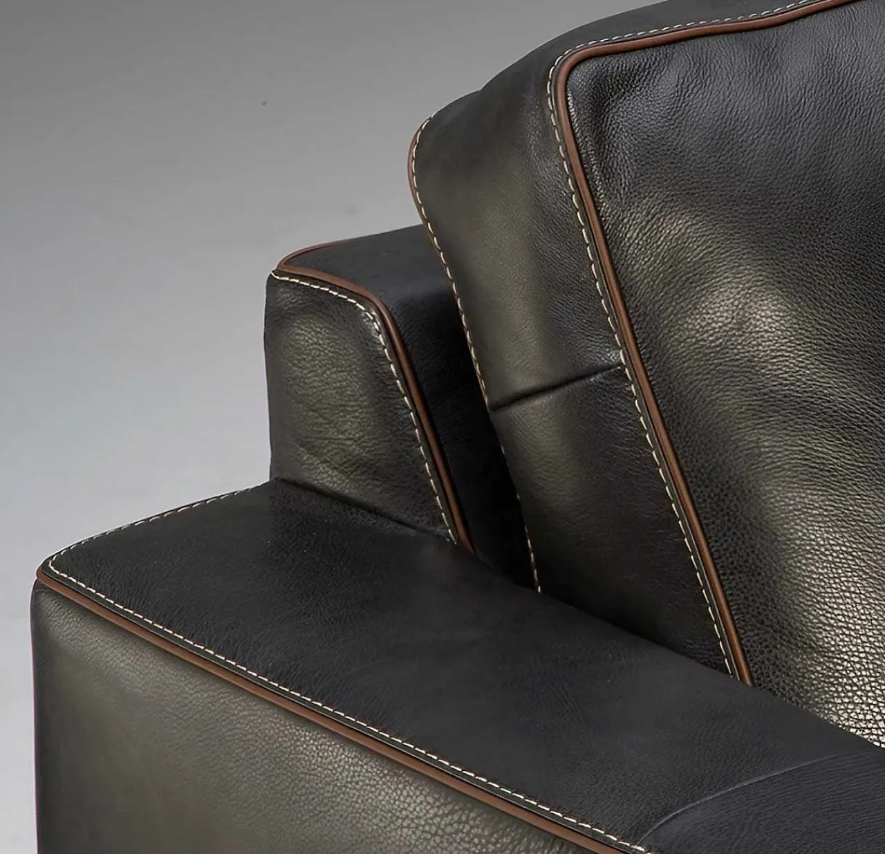 mutoni original Sofa Mandela 3-Sitzer Leder Black (D-Bullet)> Sofas