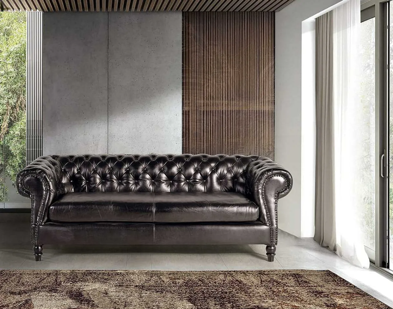 mutoni inspiration Sofa Rindsleder Schwarz 220> Sofas