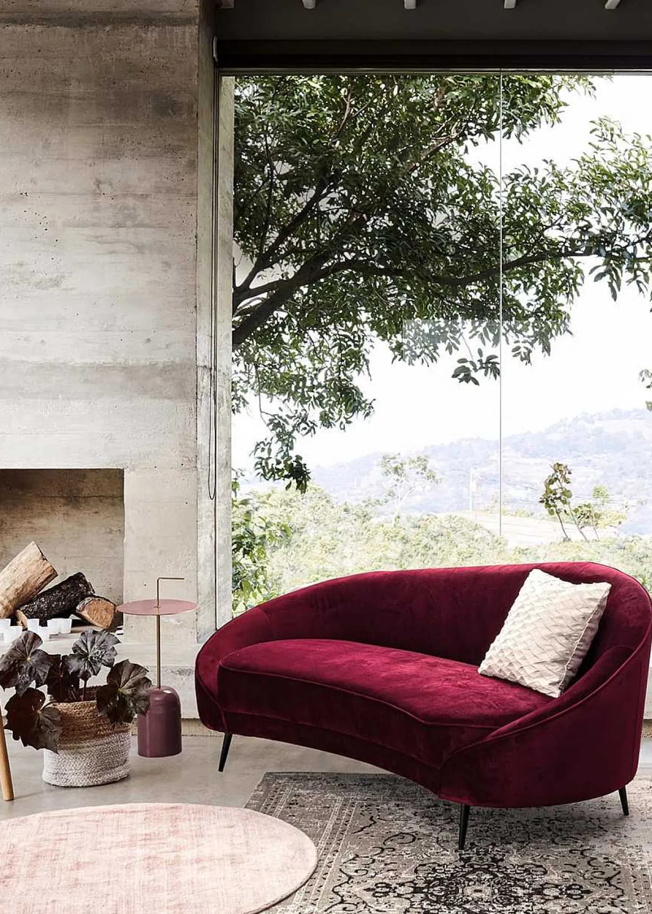 mutoni lifestyle Sofa Seraphin Wine 2 Platzer 183X80> Stoffsofas