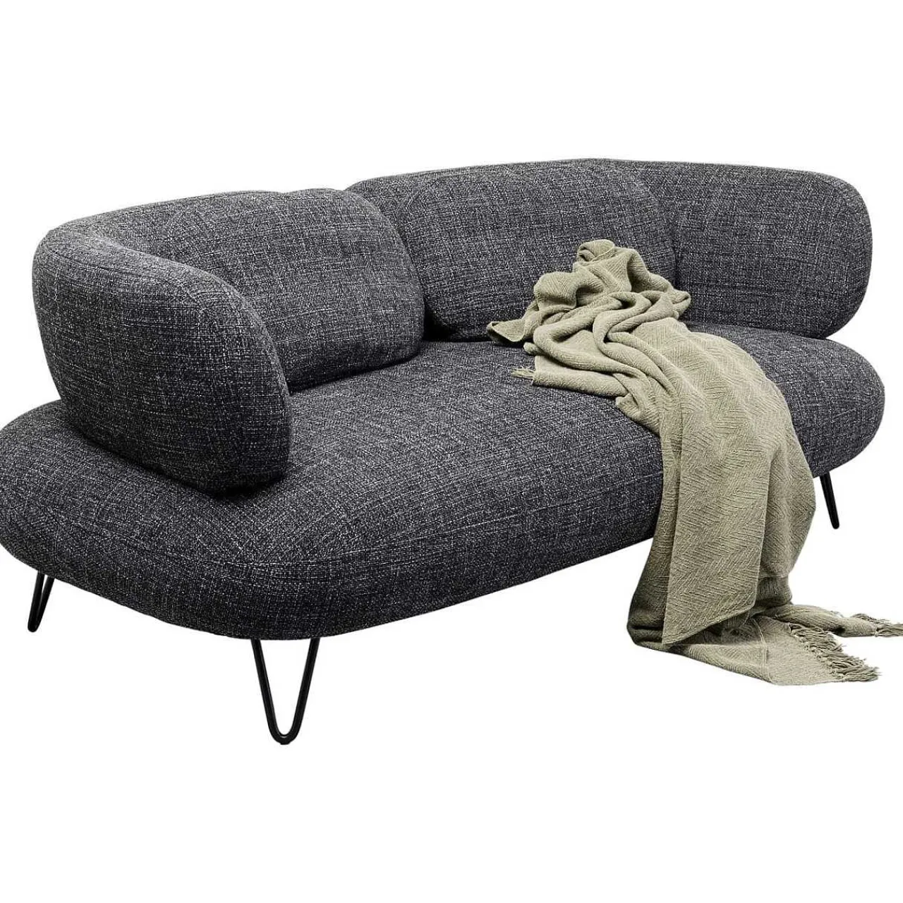 KARE Design Sofa 2-Sitzer Peppo Melange Schwarz 182> Sofas
