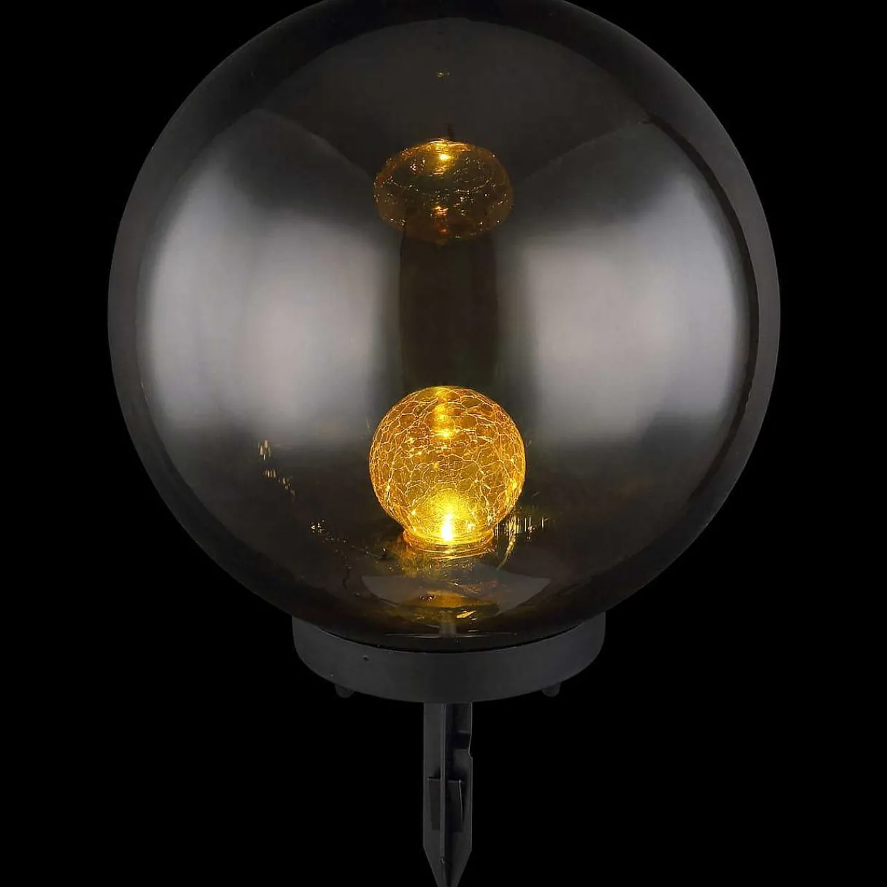 mutoni light Solarleuchte Glas Kunststoff Schwarz Amber Led> Solarleuchten