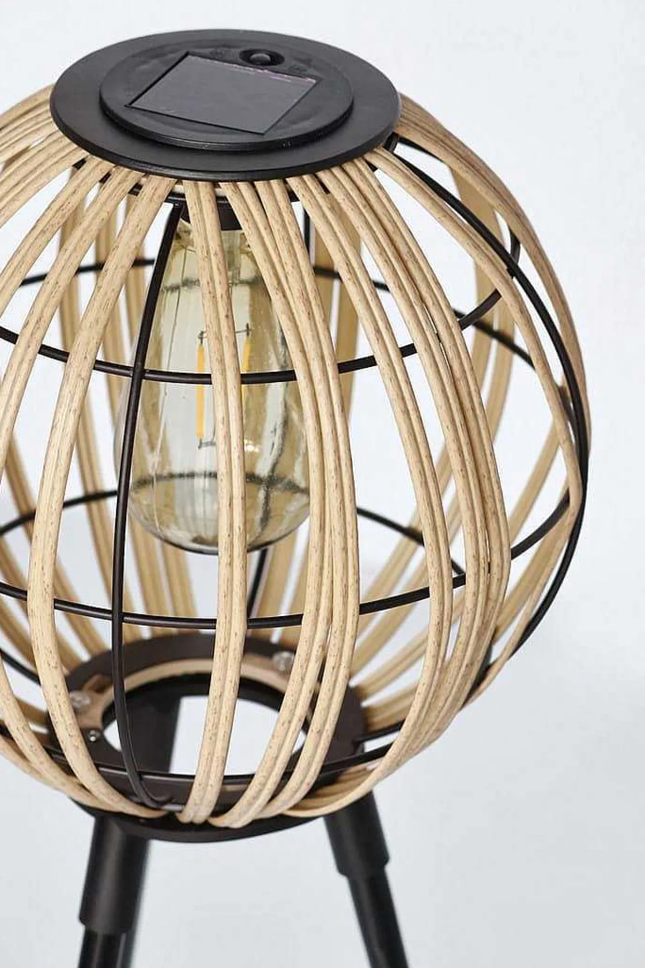 mutoni lifestyle Solarleuchte Kiki Dreifuss Schwarz Rund 22> Laternen