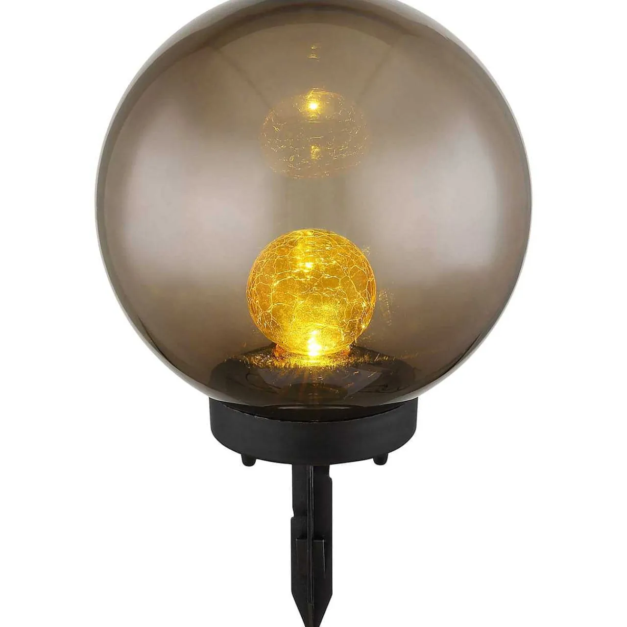 mutoni light Solarleuchte Kunststoff Schwarz Led Crackle Rauch Schwarz> Solarleuchten