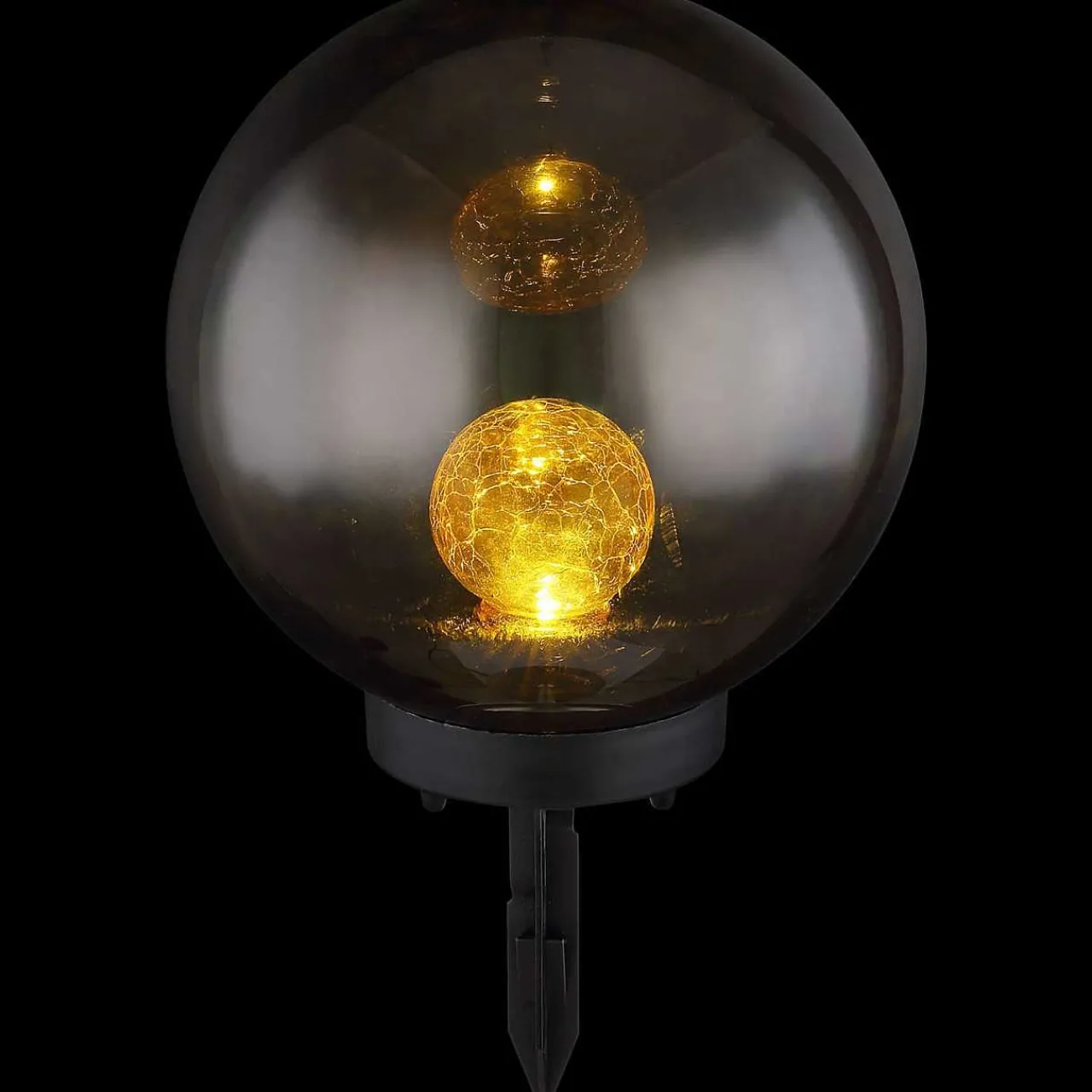 mutoni light Solarleuchte Kunststoff Schwarz Led Crackle Rauch Schwarz> Solarleuchten