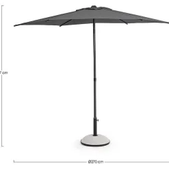 mutoni lifestyle Sonnenschirm Samba Anthrazit-Dunkelgrau 270> Stockschirme