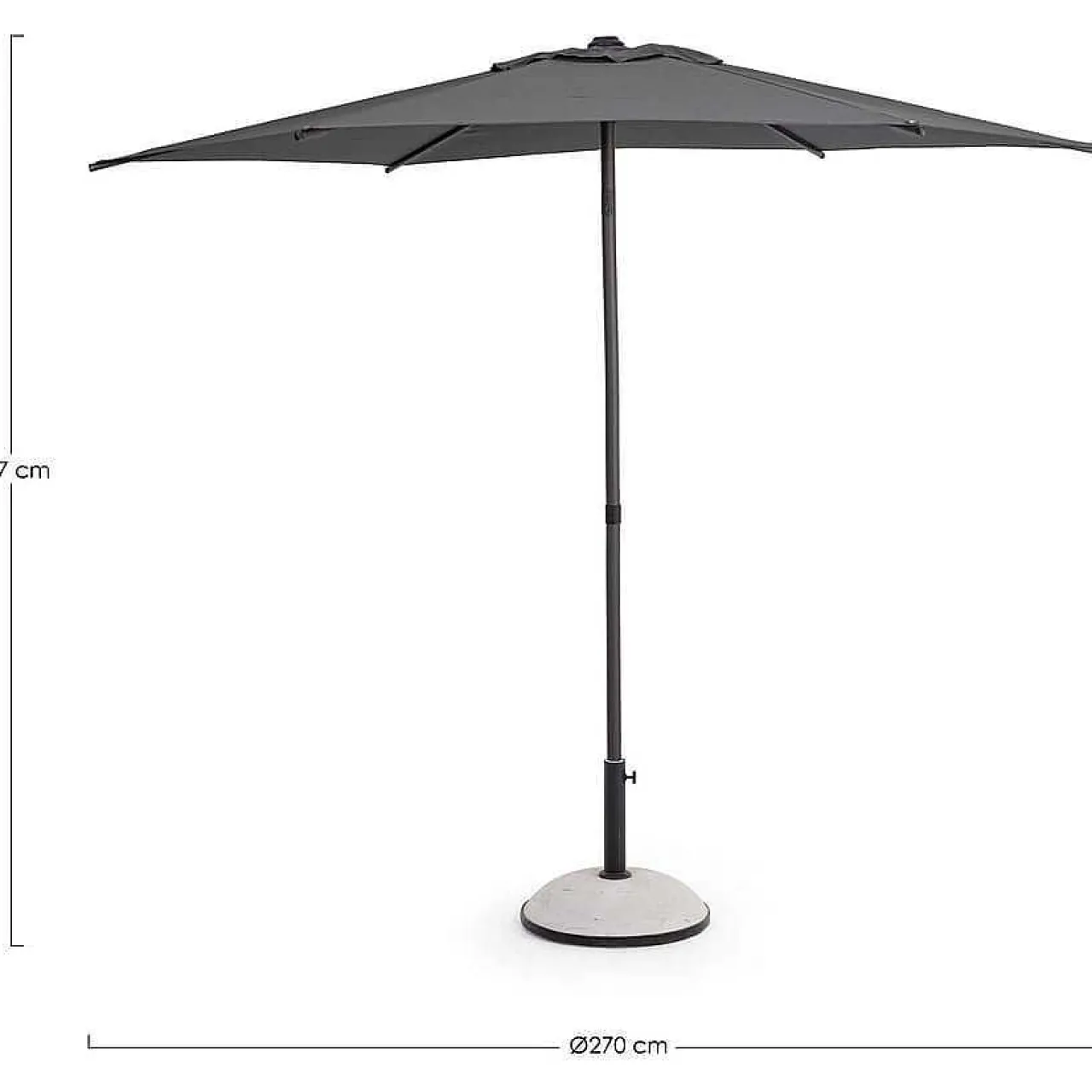 mutoni lifestyle Sonnenschirm Samba Anthrazit-Dunkelgrau 270> Stockschirme