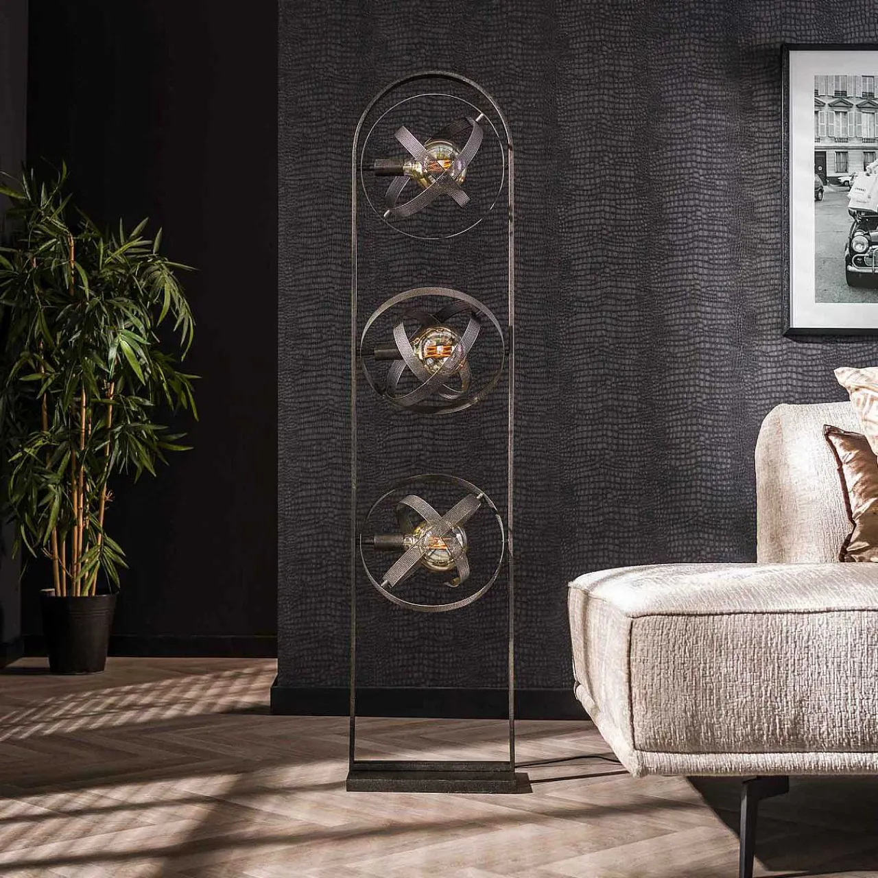 mutoni industrial Stehlampe Cosmos Mesh 3L> Stehleuchten