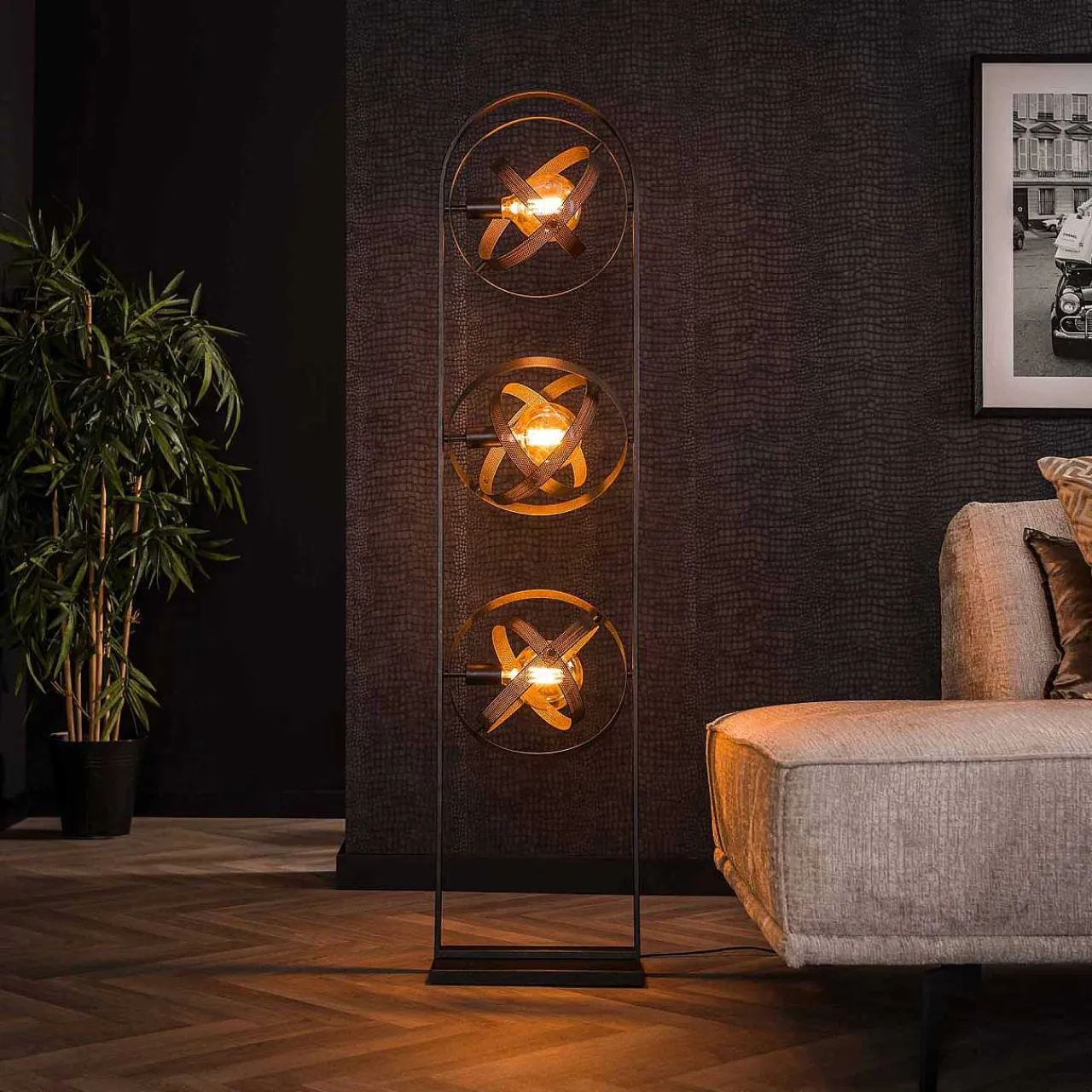 mutoni industrial Stehlampe Cosmos Mesh 3L> Stehleuchten