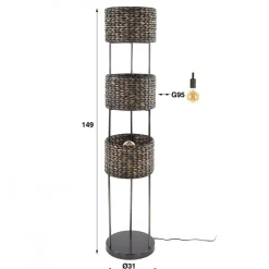 mutoni industrial Stehlampe Jacinto 3L Tower> Stehleuchten