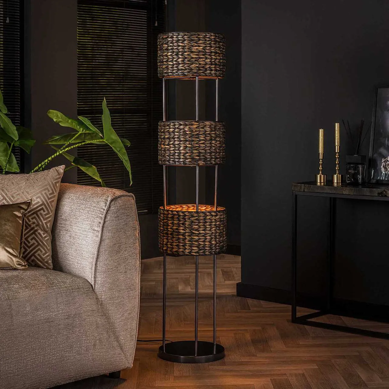 mutoni industrial Stehlampe Jacinto 3L Tower> Stehleuchten