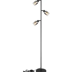 mutoni light Stehleuchte Hubertus Metall Schwarz Matt 3Xe14> Stehleuchten