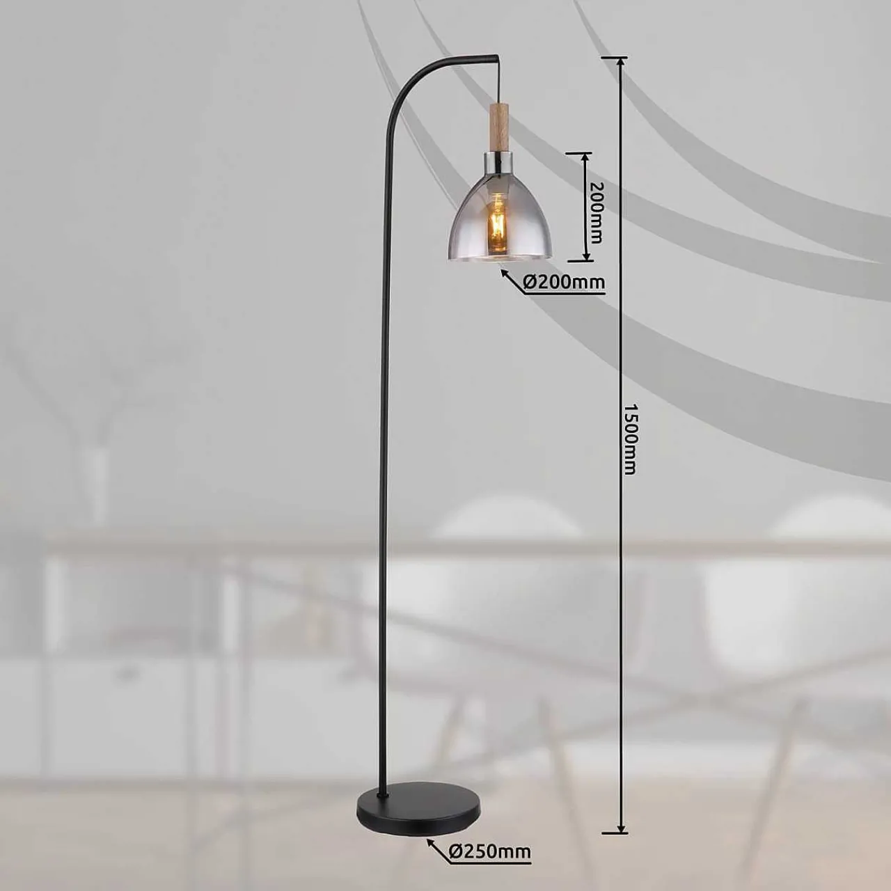 mutoni light Stehleuchte Mattea Metall Schwarz Matt 1Xe27 Led> Led-Stehleuchten