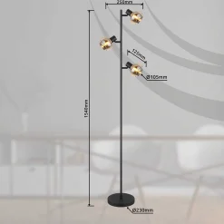 mutoni light Stehleuchte Tokki Metall Schwarz Matt 3Xe14> Stehleuchten