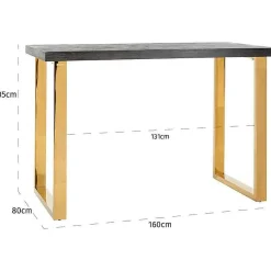 Richmond Interiors Stehtisch Blackbone Schwarz Gold 160><noscript><img width=