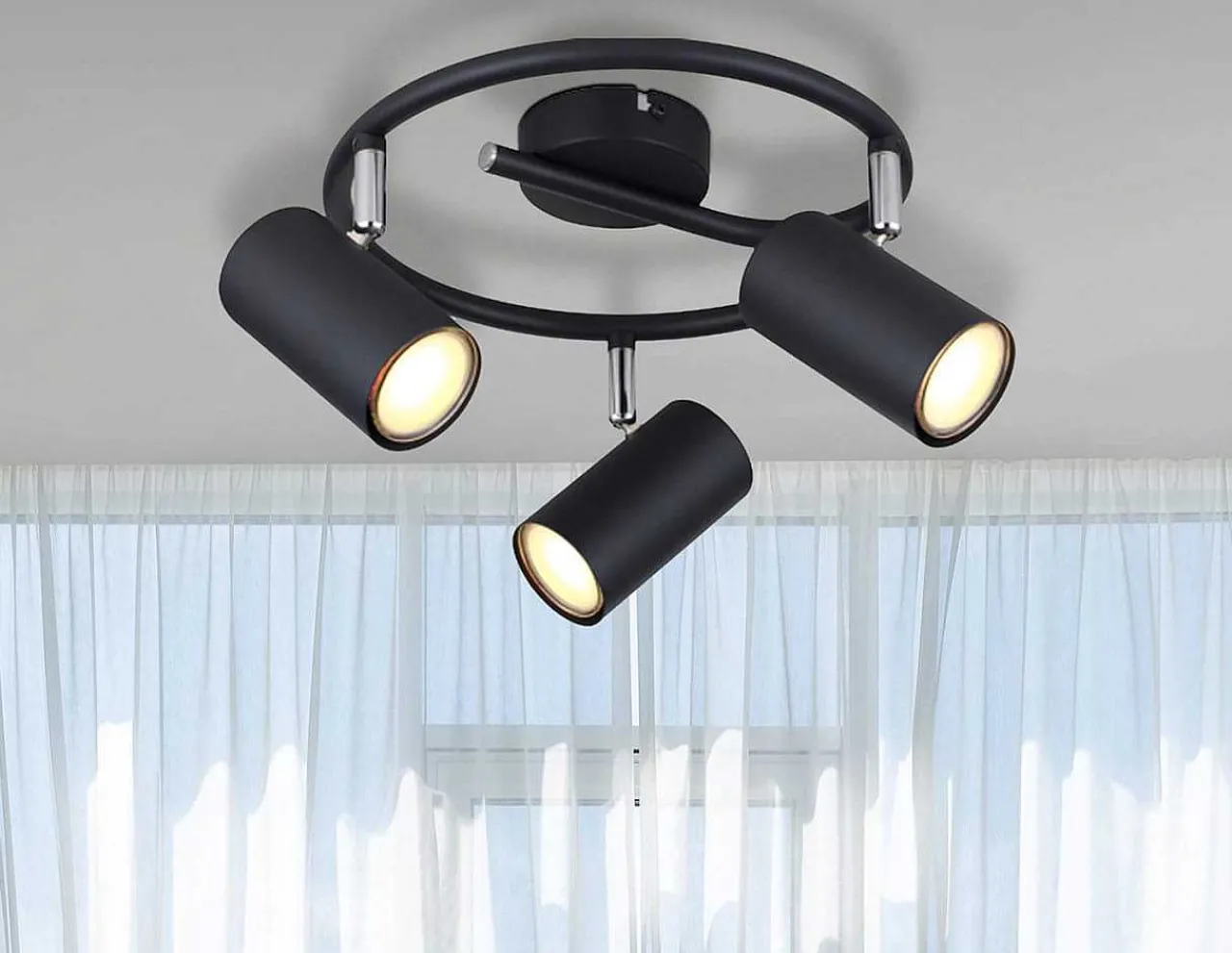 mutoni light Strahler Allvi Metall Schwarz Matt 3Xgu10> Deckenleuchten