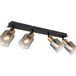 mutoni light Strahler Hollsy Metall Schwarz Matt 4Xe14> Deckenleuchten