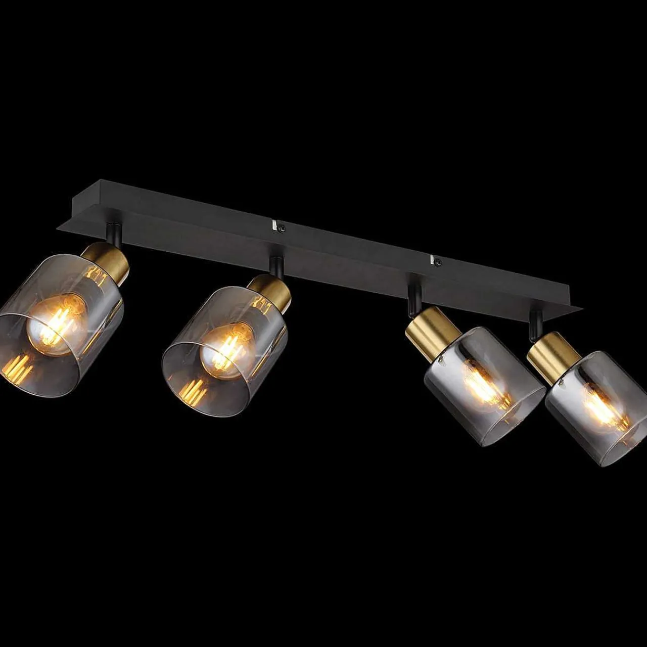 mutoni light Strahler Hollsy Metall Schwarz Matt 4Xe14> Deckenleuchten