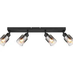 mutoni light Strahler Hubertus Metall Schwarz Matt 4Xe14> Deckenleuchten