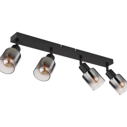 mutoni light Strahler Hubertus Metall Schwarz Matt 4Xe14> Deckenleuchten