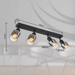 mutoni light Strahler Hubertus Metall Schwarz Matt 4Xe14><noscript><img width=