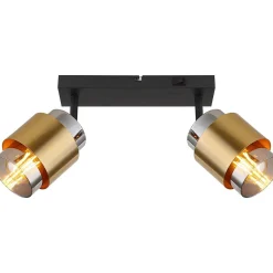 mutoni light Strahler Milley Metall Gold Schwarz Matt 2Xe27> Deckenleuchten