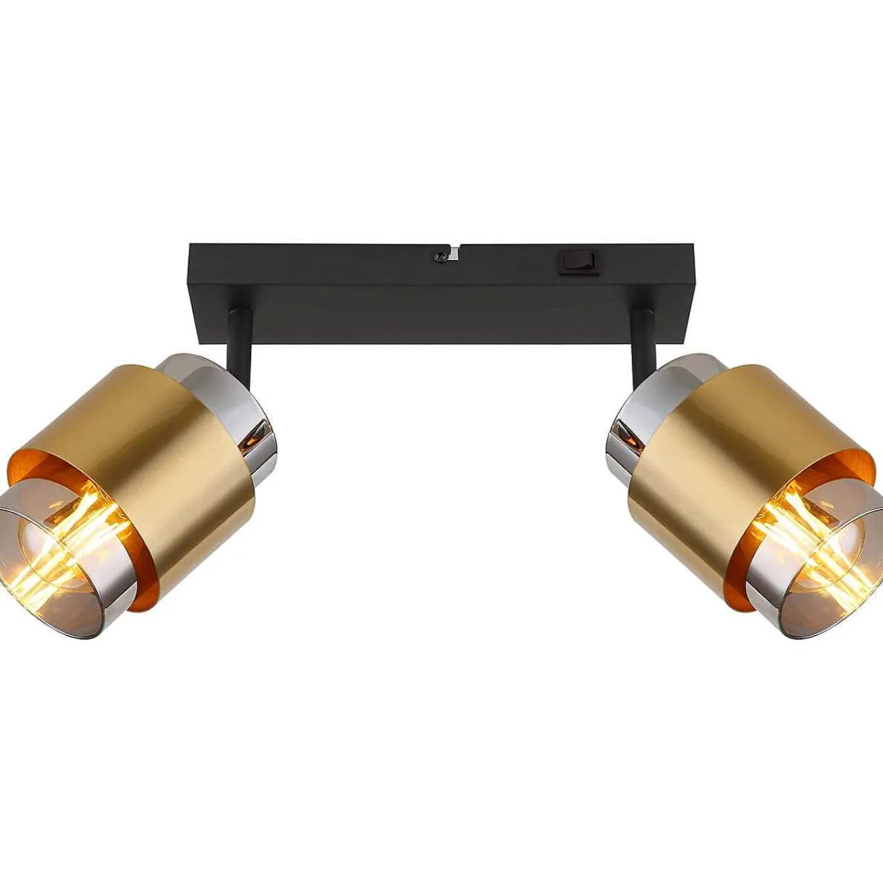 mutoni light Strahler Milley Metall Gold Schwarz Matt 2Xe27> Deckenleuchten