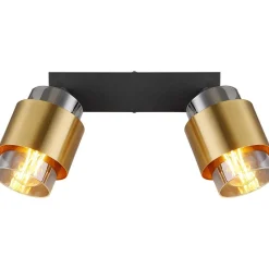 mutoni light Strahler Milley Metall Gold Schwarz Matt 2Xe27> Deckenleuchten