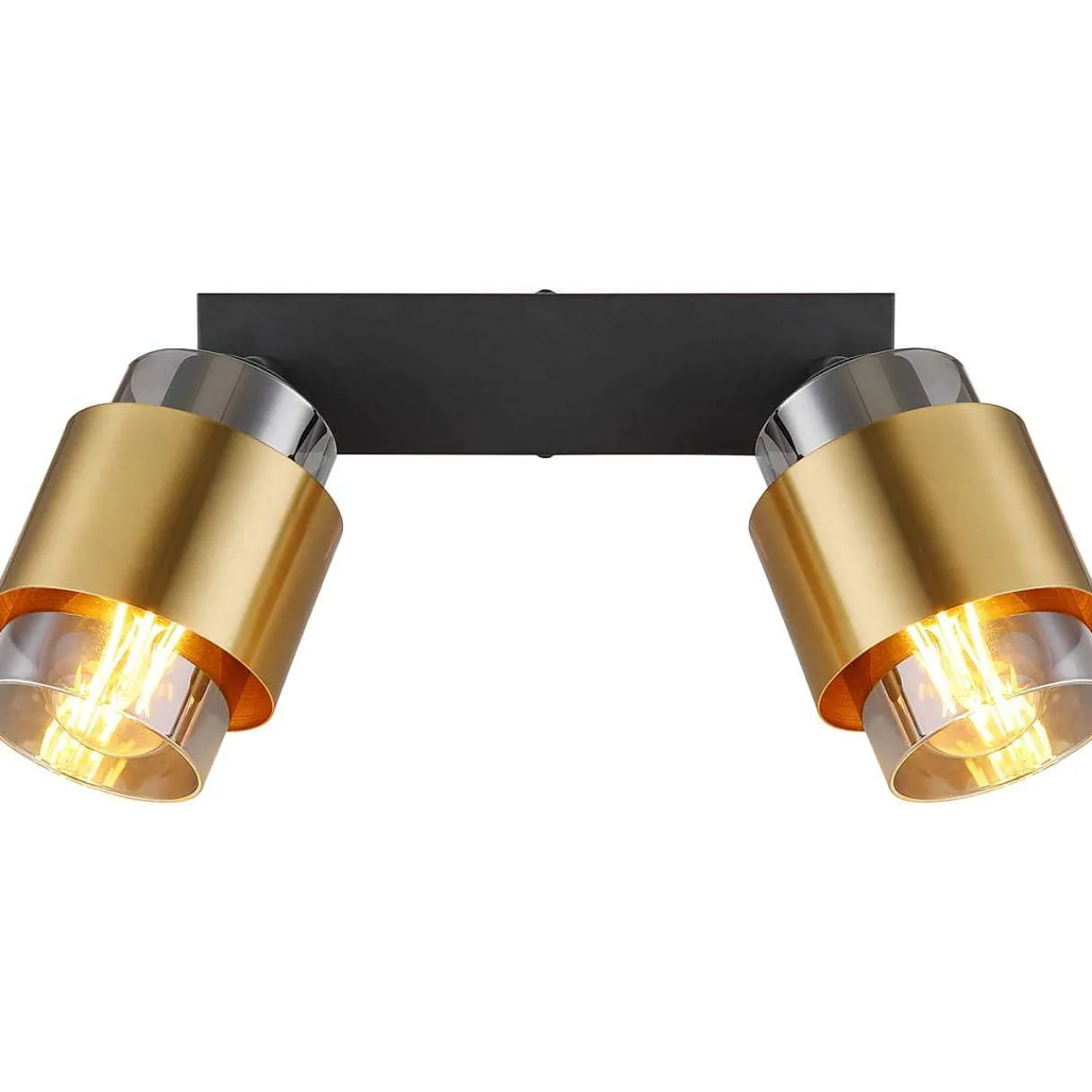 mutoni light Strahler Milley Metall Gold Schwarz Matt 2Xe27> Deckenleuchten