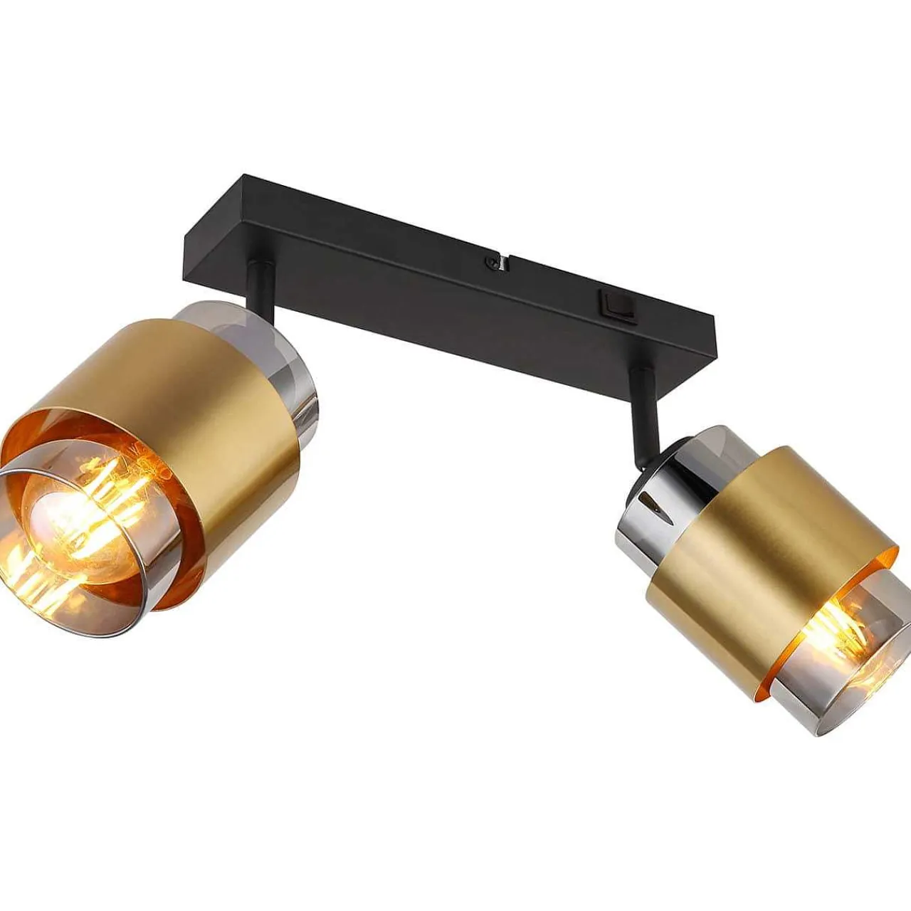 mutoni light Strahler Milley Metall Gold Schwarz Matt 2Xe27> Deckenleuchten