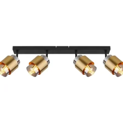 mutoni light Strahler Milley Metall Gold Schwarz Matt 4Xe27> Deckenleuchten