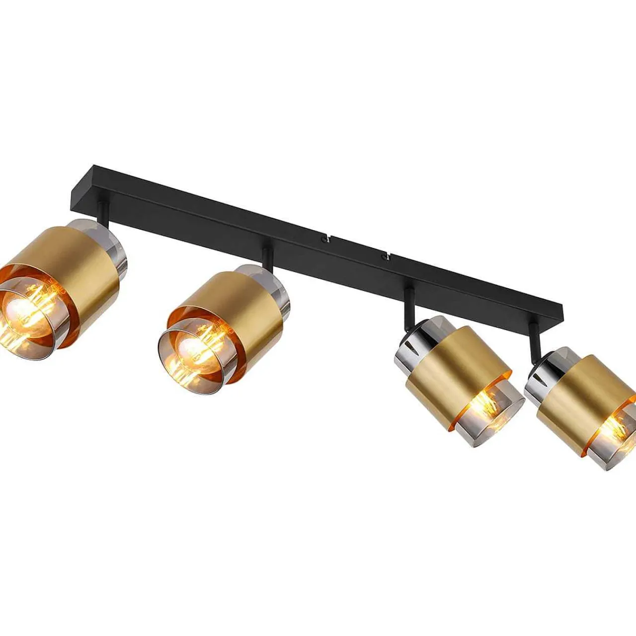 mutoni light Strahler Milley Metall Gold Schwarz Matt 4Xe27> Deckenleuchten