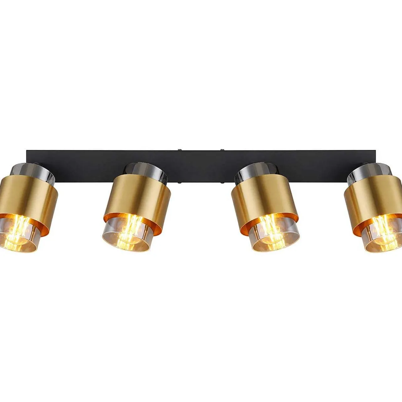 mutoni light Strahler Milley Metall Gold Schwarz Matt 4Xe27> Deckenleuchten