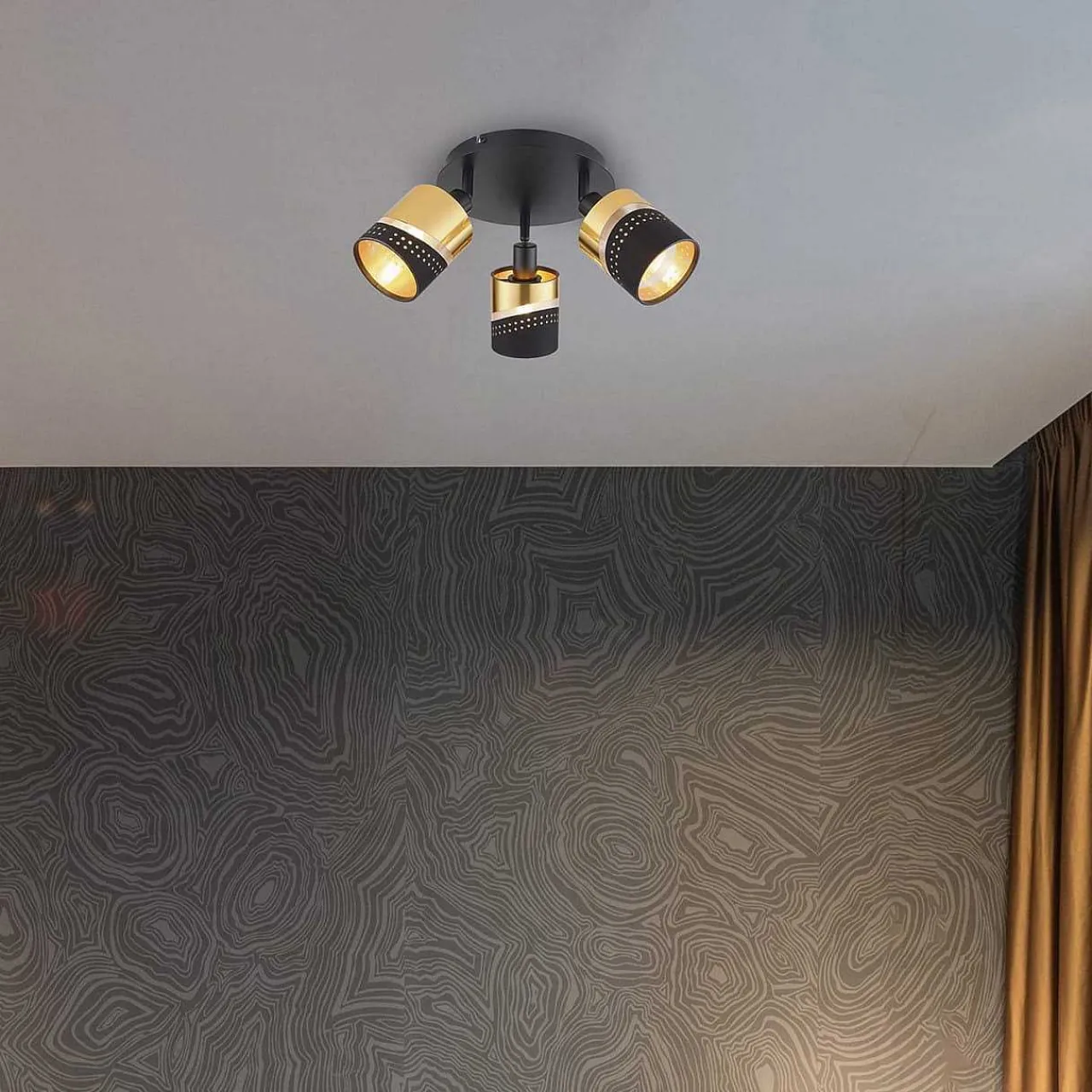 mutoni light Strahler Or Metall Gold Schwarz Matt 3Xe14> Deckenleuchten