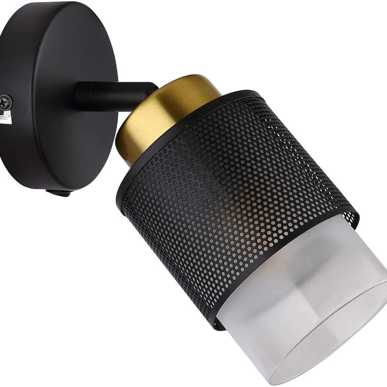 mutoni light Strahler Quellix Metall Schwarz Matt Gold 1Xe27> Wandleuchten