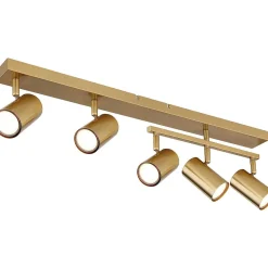 mutoni light Strahler Robby Metall Gold Geburstet 5Xgu10> Deckenleuchten
