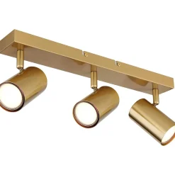 mutoni light Strahler Robby Metall Gold Geburstet 3Xgu10> Deckenleuchten
