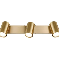 mutoni light Strahler Robby Metall Gold Geburstet 3Xgu10> Deckenleuchten