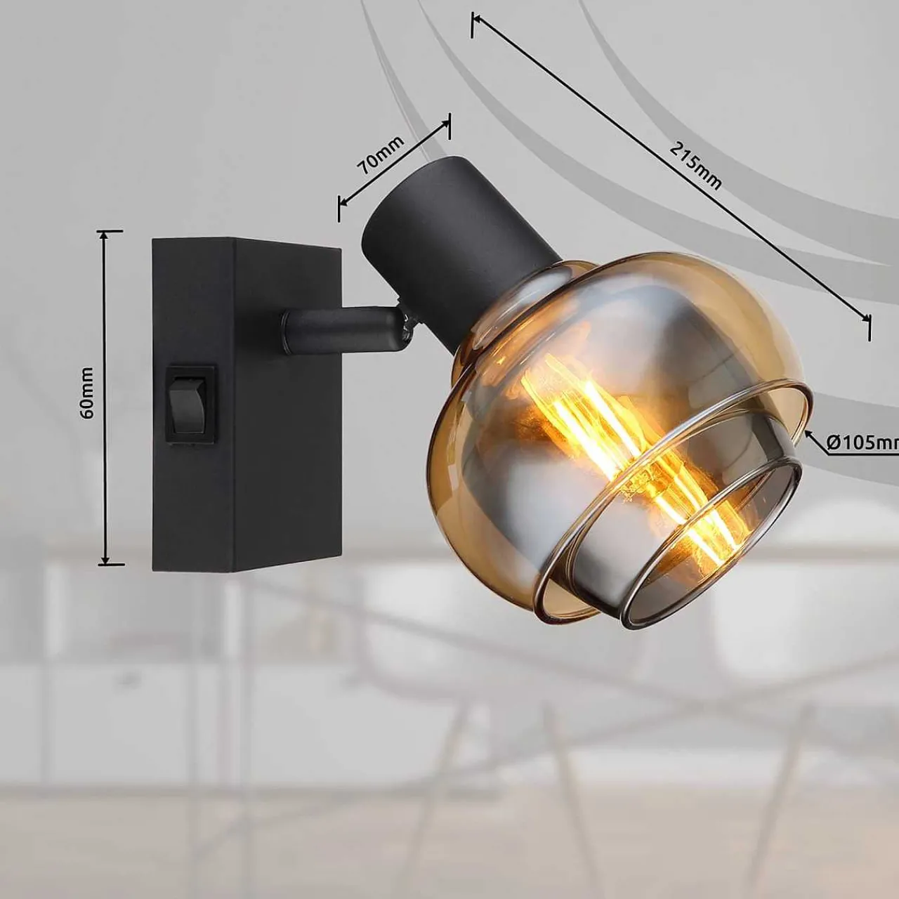 mutoni light Strahler Tokki Metall Schwarz Matt 1Xe14> Wandleuchten