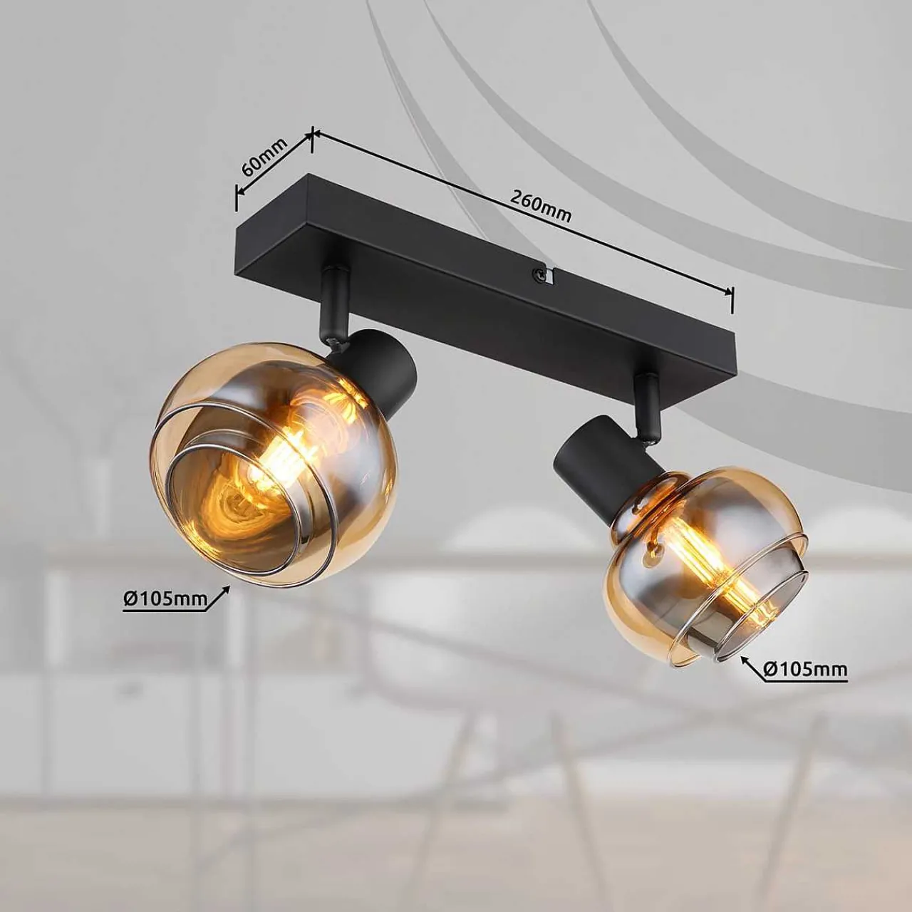 mutoni light Strahler Tokki Metall Schwarz Matt 2Xe14> Deckenleuchten