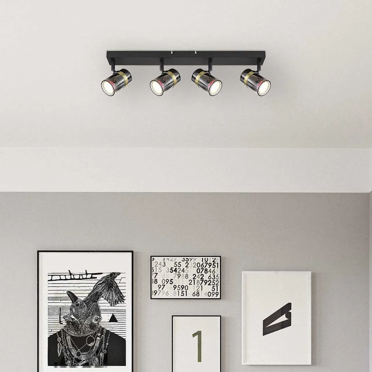 mutoni light Strahler Trabby Metall Schwarz Matt 4Xgu10> Deckenleuchten