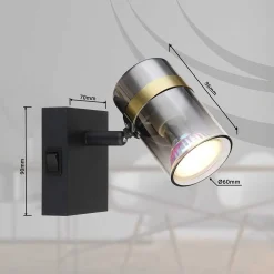 mutoni light Strahler Trabby Metall Schwarz Matt 1Xgu10> Wandleuchten