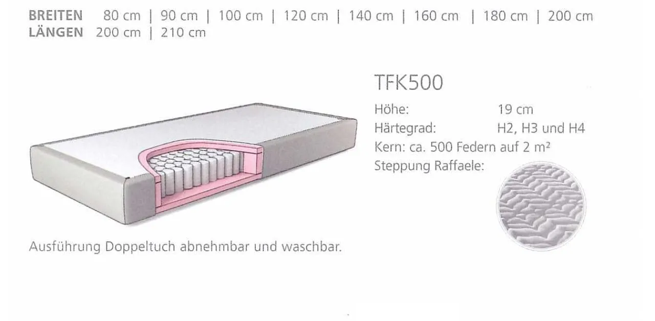 Traumstart Taschenfederkernmatratze Tfk 500 H19> Matratzen