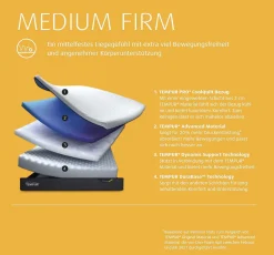 Tempur Pro Coolquilt Medium Firm Matratze><noscript><img width=