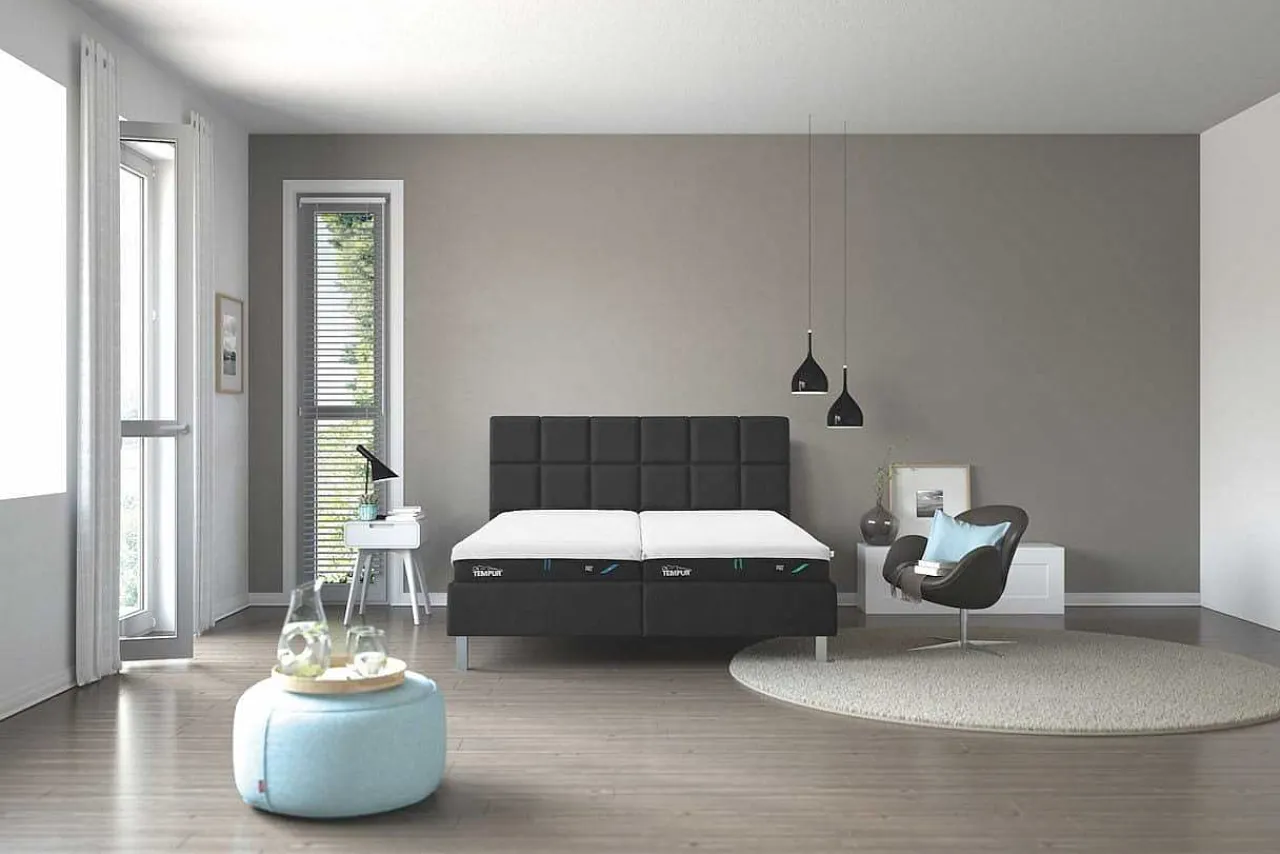 Tempur Relax Bett Check Charcoal> Betten